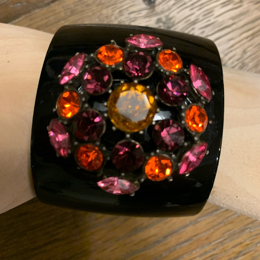Gemstone metal black bracelet